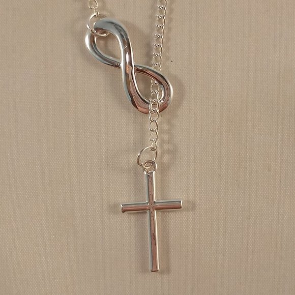 Kristy's Jewels Jewelry Silver Plated Love Infinity Cross Chain